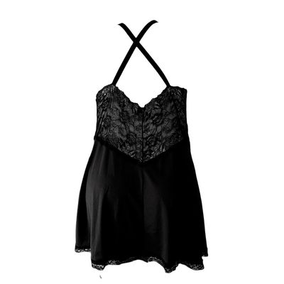 CAMISOLA PLUS SIZE  DOLCE SEDUTTI EM RENDA PRETO D61 46 / Preto