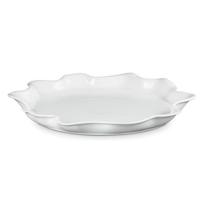 PRATO RUFFLE LE CREUSET 36CM EM CERÂMICA BRANCO 80617360100099