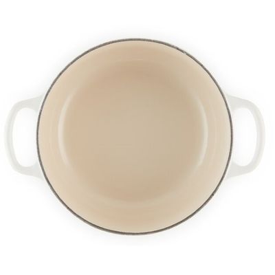 PANELA REDONDA LE CREUSET SIGNATURE 22CM EM FERRO FUNDIDO BRANCO COTTON 21177224314430