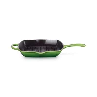 GRELHA QUADRADA LE CREUSET SIGNATURE 26CM EM FERRO FUNDIDO VERDE BAMBU 20183264080422