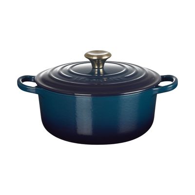 PANELA REDONDA LE CREUSET 20CM SIGNATURE FERRO ESMALTADO AZUL AGAVE 21177204220450