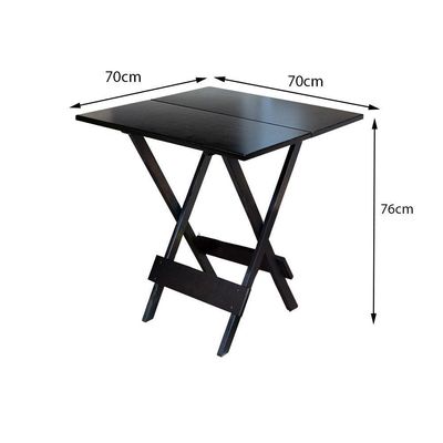 Mesa Dobrável Quadrada Em Madeira Padrão 70X70 - Marrom - Marrom