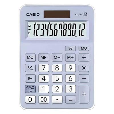 Calculadora Casio Mx-12b-lb-w-dc 12 Digitos - Azul / Branco