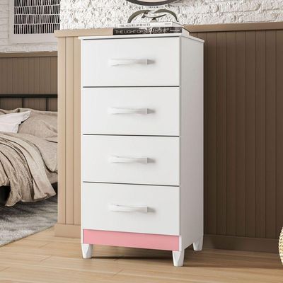 Cômoda Mobi Biflex Branco Fosco Liso-rosa Matte - Albatroz Móveis
