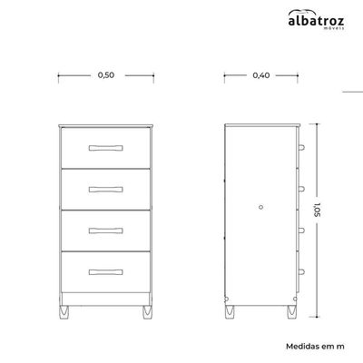 Cômoda Mobi Biflex Branco Fosco Liso-rosa Matte - Albatroz Móveis