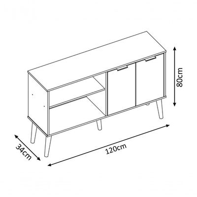 Buffet Aparador Solid Off White - Moveisaqui