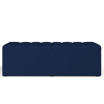 Calçadeira Recamier Baú Para Cama De Casal King Dália 195x50 cm W01 Suede Azul Marinho - Lyam