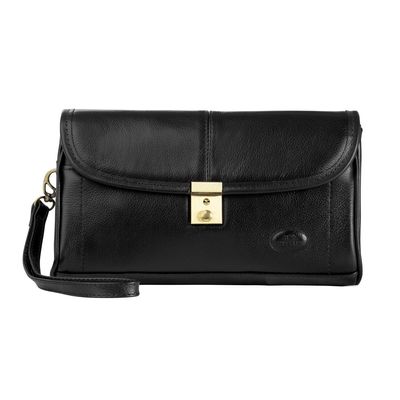 Capanga Pasta De Mão Masculina Couro Bennesh 7053 Preto