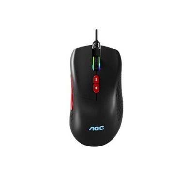Mouse Óptico AOC Com Fio USB Preto 7200 DPI 07 Botões LED