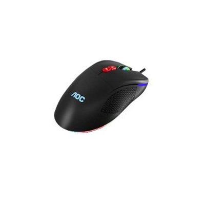 Mouse Óptico AOC Com Fio USB Preto 7200 DPI 07 Botões LED