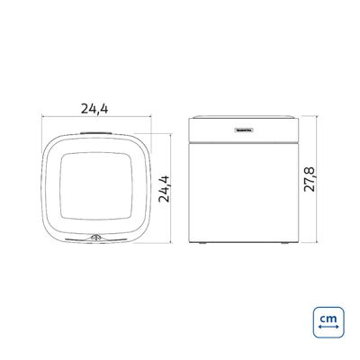Lixeira Tramontina Sense Square 8 Litros Automática com Sensor Aço Inox Acetinado