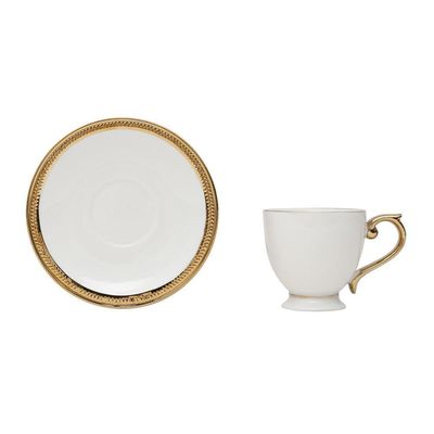 Conjunto 06 Xícaras De Cafezinho De Porcelana Paddy Branco 90ml Wolff