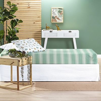 Jogo de Cama Lençol Lutti Solteiro Infantil 200 Fios Estampado 2 Peças Dinossauro Verde