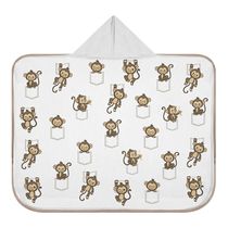 Toalha de Banho Baby Tecebem com Capuz Estampada Ben 70cmx90cm Branco
