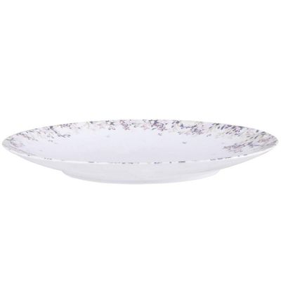 Jogo de Pratos Porcelana Tramontina Fogli Floral Mesa Posta 6 Pessoas Raso Fundo Sobremesa