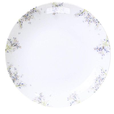 Jogo de Pratos Porcelana Tramontina Fogli Floral Mesa Posta 6 Pessoas Raso Fundo Sobremesa