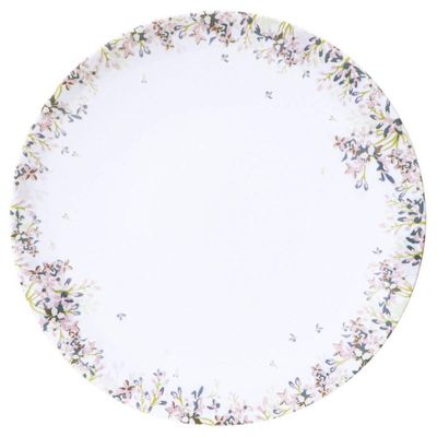 Jogo de Pratos Porcelana Tramontina Fogli Floral Mesa Posta 6 Pessoas Raso Fundo Sobremesa