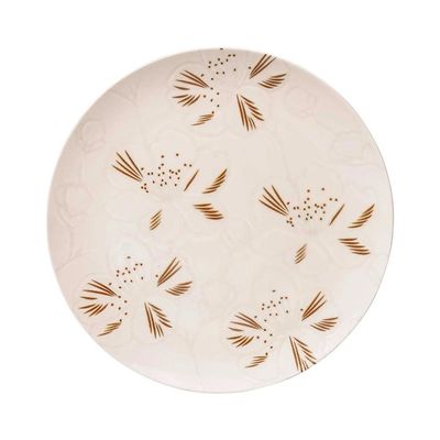 Jogo 6 Pratos Rasos Cerâmica Oxford Unni Orquídea 26 Cm: Floral