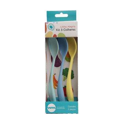 Kit Colher Dolce Infantil Colorido em Polipropileno Linha Alegria