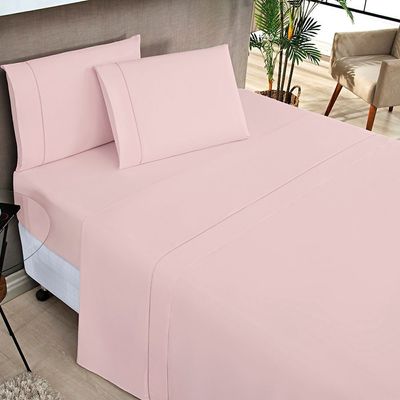Jogo de Cama Elegance Queen 04 Peças  - Rosa