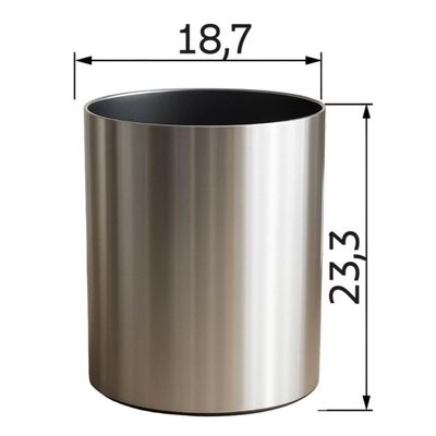 Lixeira Pequena 5L Redonda Inox Sem Tampa Tramontina Ravena Cesto Lixo Escritório Quarto