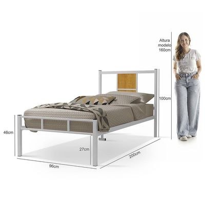 Cama Infanto Juvenil Solteiro Ravena Klm Store Branco/canela
