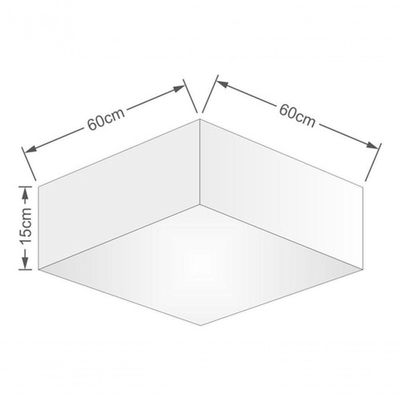 Plafon Quadrado Vivare Md-3052 Cúpula Em Tecido 15/60x60cm - Bivolt Preto 127/220v