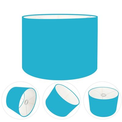 Cúpula Abajur E Luminária Cilíndrica Vivare Cp-7017 ø40x21cm - Bocal Nacional Azul-turquesa