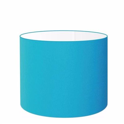 Cúpula Abajur E Luminária Cilíndrica Vivare Cp-7017 ø40x21cm - Bocal Nacional Azul-turquesa