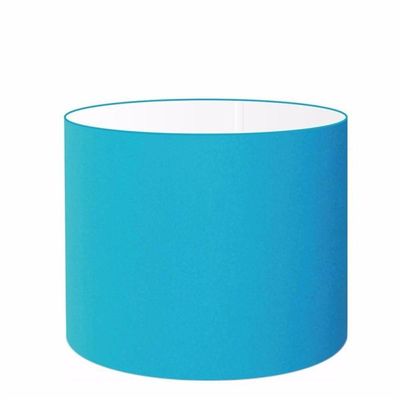Cúpula Abajur E Luminária Cilíndrica Vivare Cp-7017 ø40x21cm - Bocal Nacional Azul-turquesa