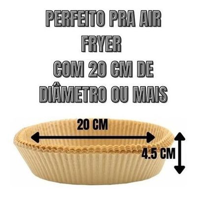 Forro De Papel 100 Unidades Tapete Forma Kit Airfryer Microondas Forno