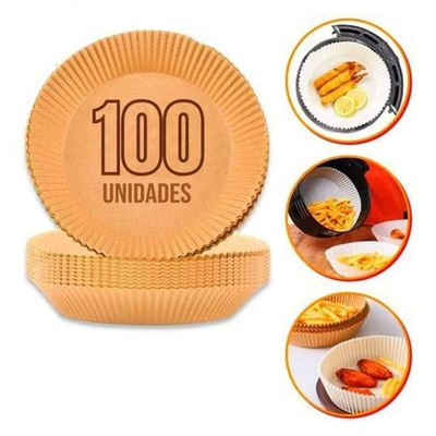 Forro De Papel 100 Unidades Tapete Forma Kit Airfryer Microondas Forno