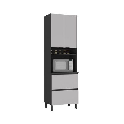 Cozinha Completa Itatiaia Lumina 410cm Em Madeira Mdf Grafite/fendi