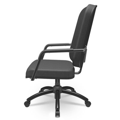 Cadeira De Escritório Giratória Com Braço Preta Magno P03 Crepe Preto - Lyam Decor