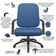 Cadeira De Escritório Giratória Com Braço Preta Magno P03 Crepe Azul - Lyam Decor