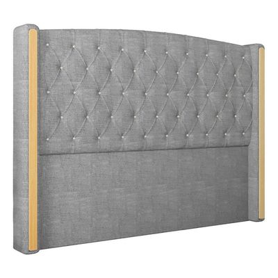 Cabeceira Estofada Casal 140 Cm Zirconio Linho Cinza