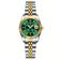 Relógio Feminino Elegante Com Strass Em Aço Inoxidável De Quartzo Casual Verde Dourado
