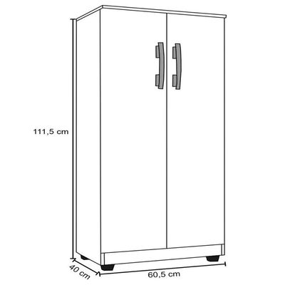 Multiuso 2 Portas 3 Prateleiras Rosana 110cm Ajl Móveis