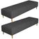 Kit 02 Puffs Decorativo Sala de Estar Bali W01 Pés Palito 190x60cm Linho Cinza Escuro - Lyam Decor