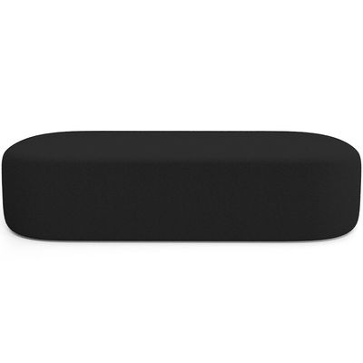 Kit 02 Puffs Decorativos Orgânicos Para Living Quarto 140cm Doha W01 Bouclê Preto - Lyam Decor