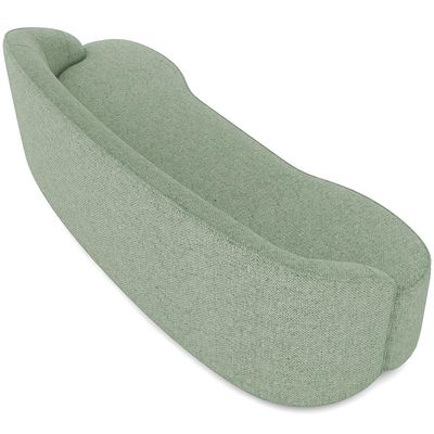 Sofá 3 Lugares Curvo Sala de Estar Living Lótus D02 Linho Verde 210 cm D-477 - Lyam Decor