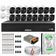 Kit 16 Cameras 1220 Full Color Dvr Mhdx 16 Ch Intelbras Color Noite  C/HD 500GB