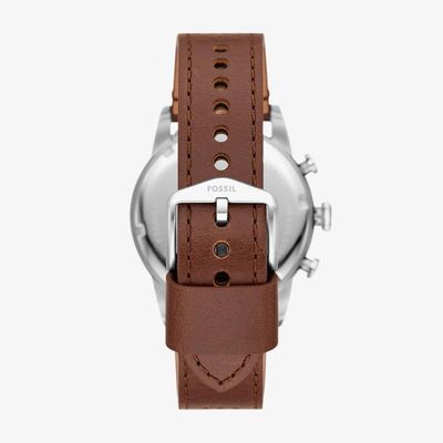 Relógio Fossil Masculino Ref: Fs6042/0kn Cronógrafo Prateado