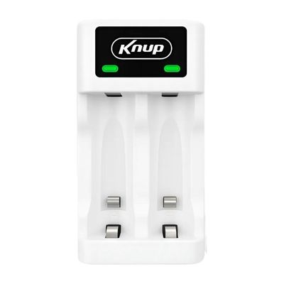 Carregador de Pilhas e Baterias Recarregáveis - Branco - KNUP