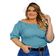BLUSA  PLUS SIZE DOLCE SEDUTTI CROPPED ELASTEX MARICOTA VERDE SERENO 46 / Verde