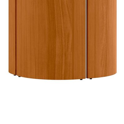 Mesa de Jantar Redonda com Tampo de Vidro Serena Off White e Ypê 135 cm