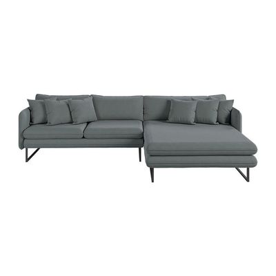 Sofá 5 Lugares Ricco com Chaise Direita Linho Grafite