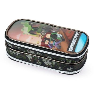 Kit Mochila Rodinha Lancheira Estojo Escolar Infantil Minecraft