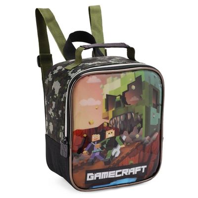 Kit Mochila Rodinha Lancheira Estojo Escolar Infantil Minecraft