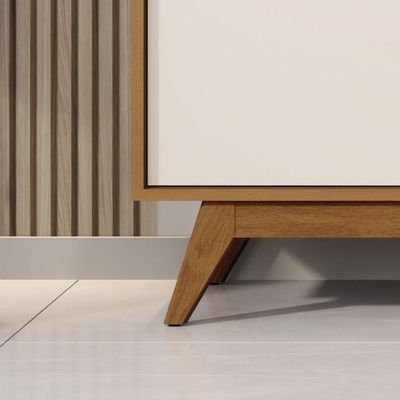 Rack Para Tv Jb Tucuma 1.8 Nature Com Off White - Moveis Jb